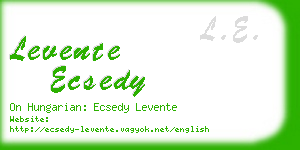 levente ecsedy business card